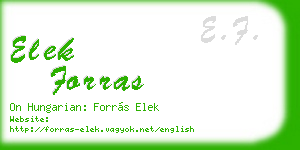elek forras business card